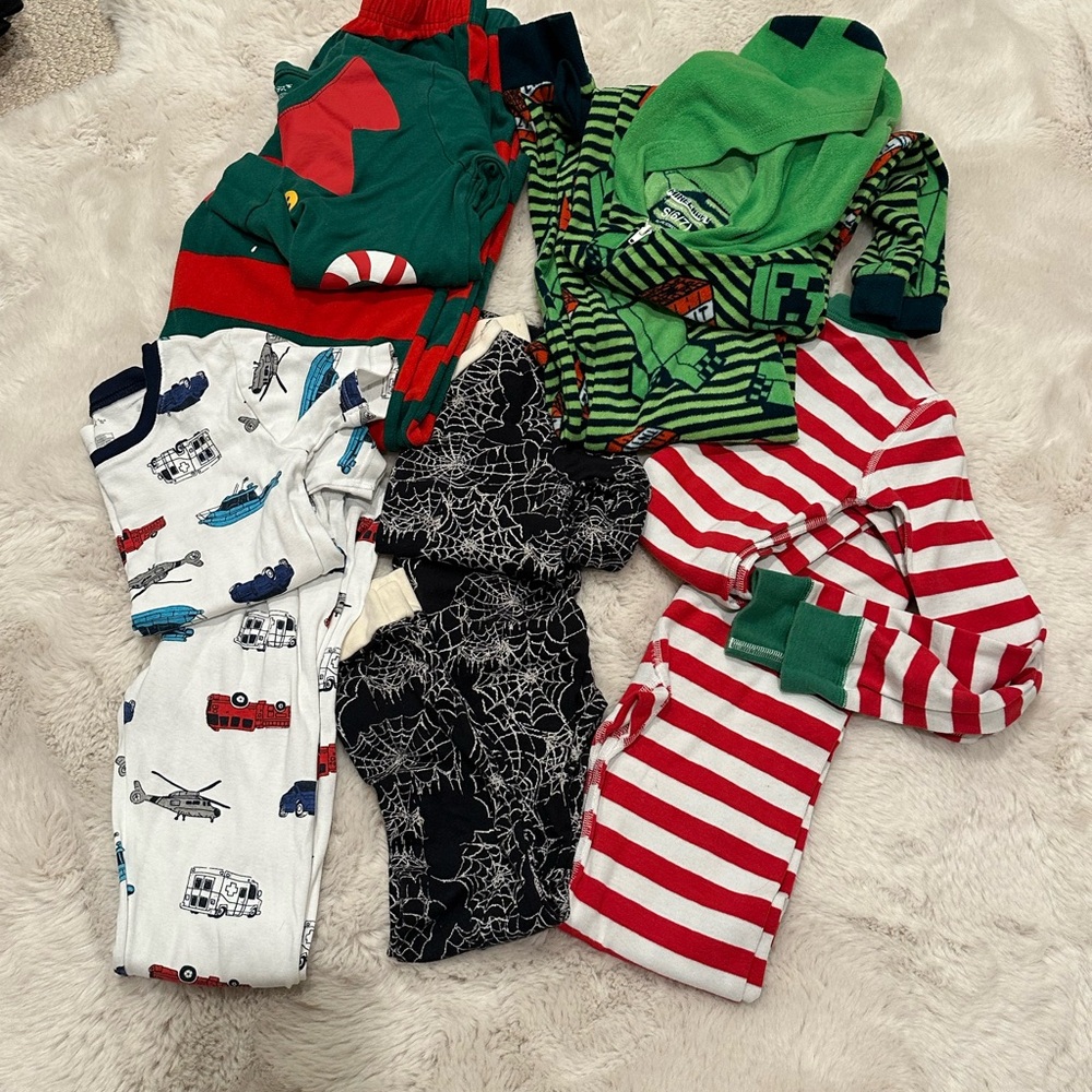 4 Multiple pairs of boys 6/7 pajamas